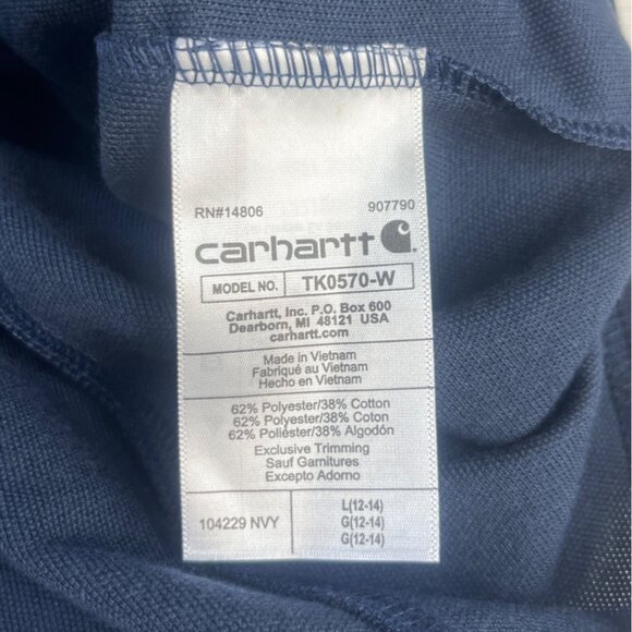 Carhartt Force Relaxed Fit Polo Shirt Womens Large Blue New Moisture Wicking - Picture 8 of 11